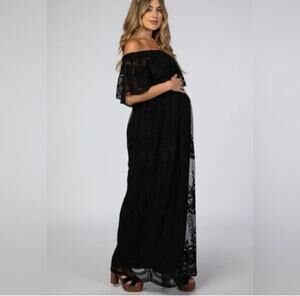Pinkblush Dress Day Lace Maxi Dress Womens Sz Medium Maternity Photoshoot Goth